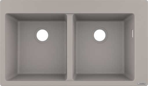 Chiuveta bucatarie Hansgrohe S510-F770 SilicaTec 370/370  cu 2 cuve  51x88x19cm  concrete grey