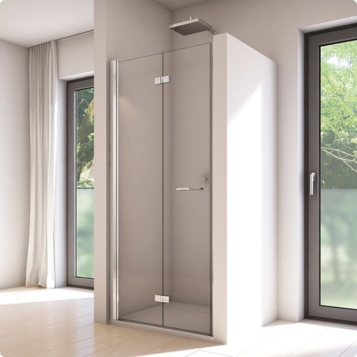 Usa de dus pliabila SanSwiss Solino SOLF1 100 cm stanga  sticla securizata 6mm