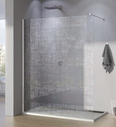 Cabina de dus Walk-In SanSwiss Pur 100 cm  sticla securizata decor Lines  8 mm