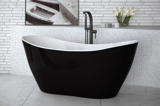 Cada freestanding Besco Viya Black & White 160x70cm  negru-alb