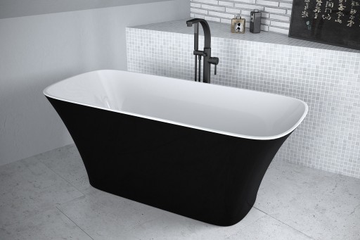 Cada freestanding Besco Assos Black & White 160x70cm  negru-alb