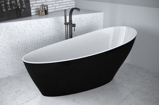 Cada freestanding Besco Keya Black & White 165x70cm  negru-alb