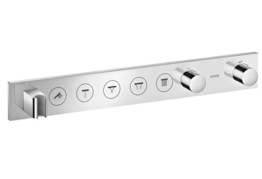 Baterie cada - dus termostatata Axor Select 670x90 cu 5 functii si FixFit cu agatatoare de dus  montaj incastrat  necesita corp ingropat