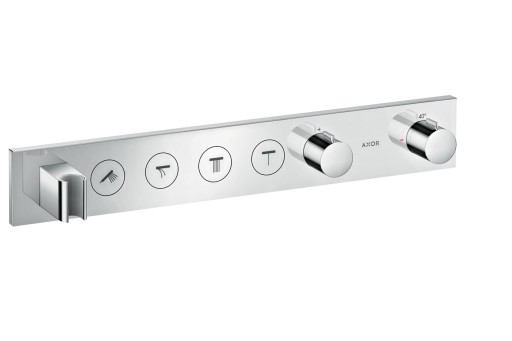 Baterie cada - dus termostatata Axor Select 600x90 cu 4 functii si FixFit cu agatatoare de dus  montaj incastrat  necesita corp ingropat