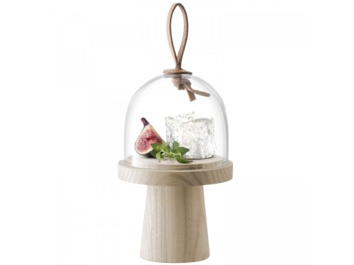 Platou lemn frasin cu picior si capac sticla LSA International Ivalo 11.5cm  h19cm
