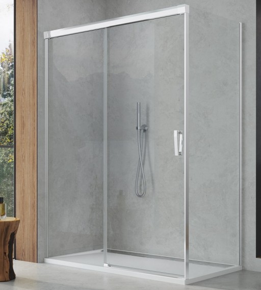 Perete lateral fix Sanswiss Cadura CAST 80cm  sticla securizata transparenta  profil slefuit lucios