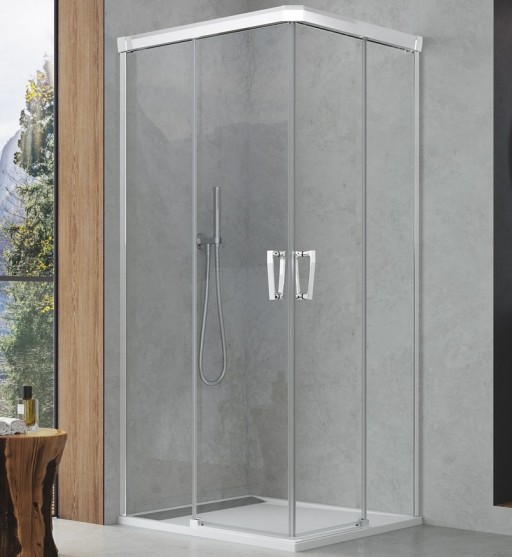 Usa culisanta cu parte fixa Sanswiss Cadura 80cm stanga  sticla securizata 6mm