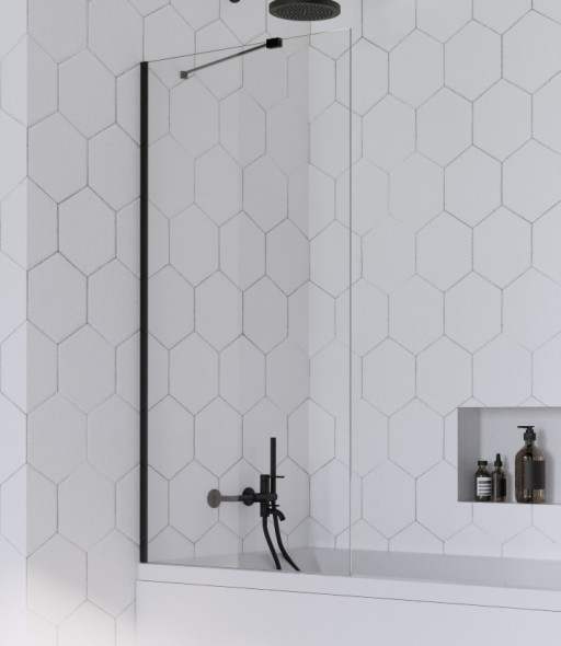 Paravan cada Radaway Idea Black PNJ  un element fix  80cm