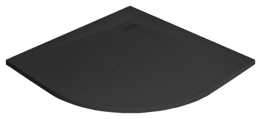 Cadita dus semirotunda slim Radaway Kyntos A 80x80x3cm  marmura  antracit