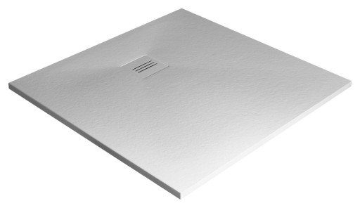 Cadita dus patrata slim Radaway Kyntos C 100x100x3cm  marmura  alb
