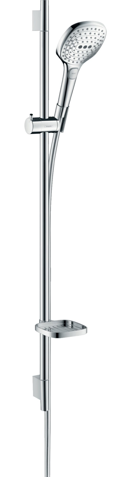 Set de dus Hansgrohe Raindance Select E 120 EcoSmart 9l/min  cu 3 jeturi si bara Unica''S Puro 0.9