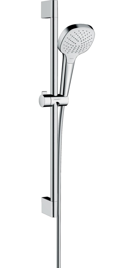 Set de dus Hansgrohe Croma Select E Vario EcoSmart 9l/min  alb-crom cu bara de 0.65 m
