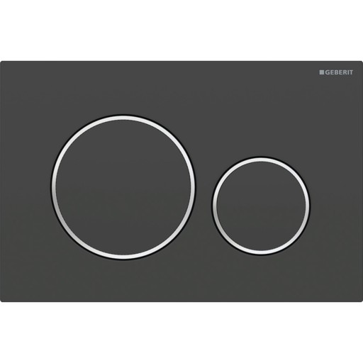 Clapeta actionare Geberit Sigma20 EasyToClean negru mat. detalii crom lucios