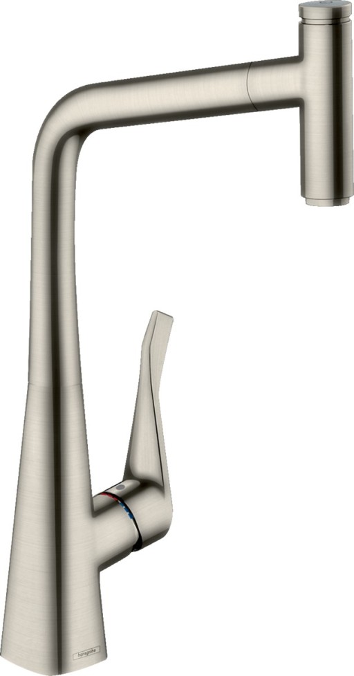 Baterie bucatarie Hansgrohe Metris Select 320  dus extractibil  finisaj inox optic