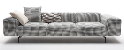 Canapea Kartell Largo design Piero Lissoni  cadru metalic  husa detasabila Houndstooth  negru