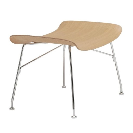 Taburet Kartell Smart Wood S/Wood design Philippe Stark  Basic Veneer  Light wood  picioare crom
