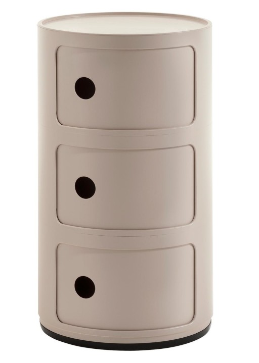 Comoda modulara Kartell Componibili Bio 3 design Anna Castelli Ferrieri  crem