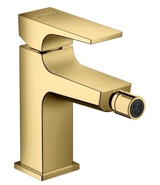 Baterie bideu Hansgrohe Metropol cu ventil push-open  gold optic lustruit