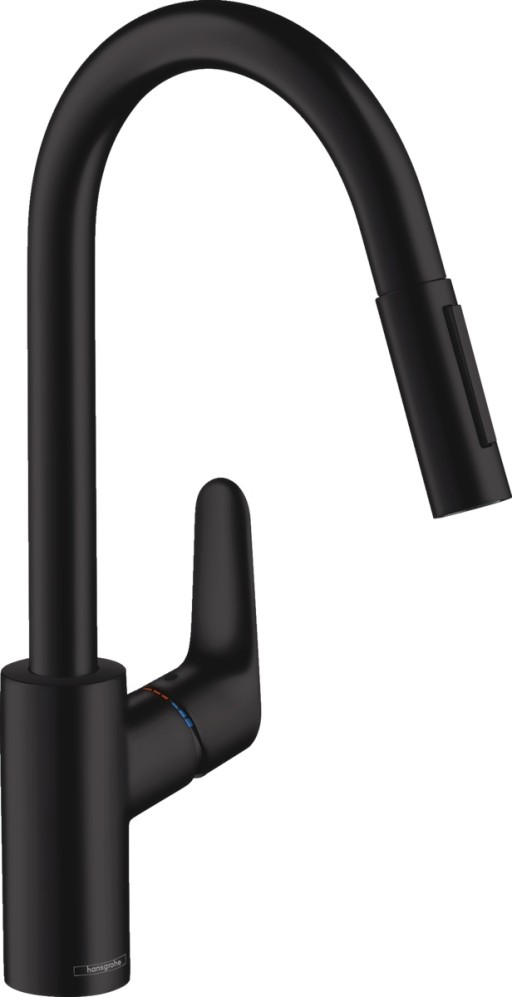 Baterie bucatarie Hansgrohe Focus 240  dus extractibil  negru mat