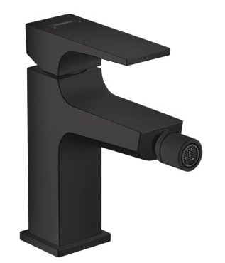 Baterie bideu Hansgrohe Metropol cu ventil push-open  negru mat