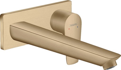 Baterie lavoar Hansgrohe Talis E cu pipa 225 mm  montaj incastrat  necesita corp ingropat  bronz periat