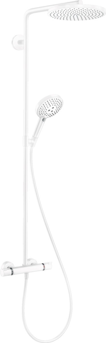 Coloana de dus Hansgrohe Raindance Select S 240 PowderRain 1jet cu baterie termostatata  alb mat