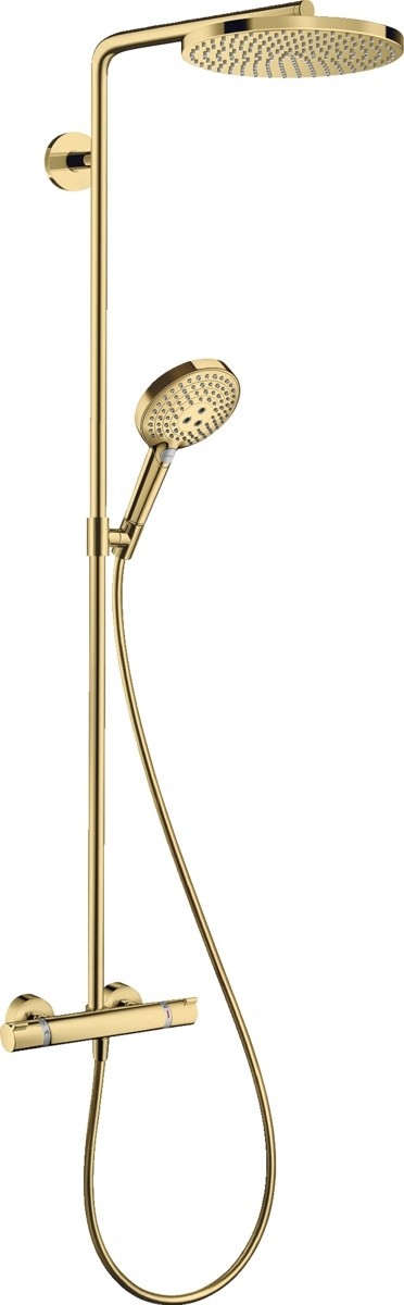 Coloana de dus Hansgrohe Raindance Select S 240 PowderRain 1jet cu baterie termostatata  gold optic lustruit
