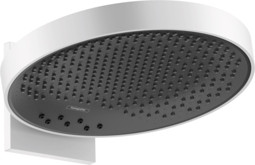 Palarie de dus Hansgrohe Rainfinity 360  3 tipuri de jet  cu placa de conectare la perete  alb mat