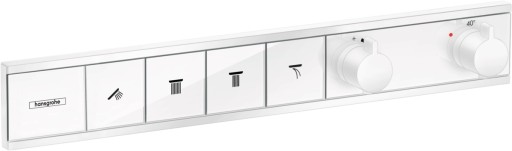 Baterie cada - dus termostatata Hansgrohe RainSelect cu 4 functii  montaj incastrat  necesita corp ingropat  alb mat