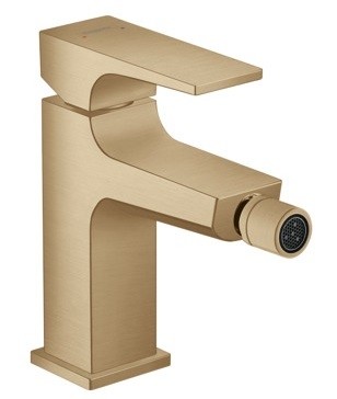 Baterie bideu Hansgrohe Metropol cu ventil push-open  bronz periat