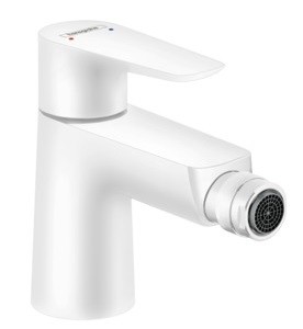 Baterie bideu Hansgrohe Talis E cu ventil pop-up  alb mat