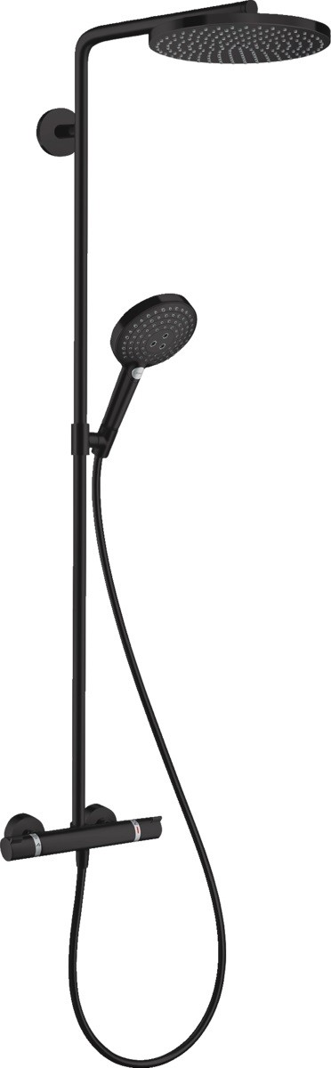 Coloana de dus Hansgrohe Raindance Select S 240 PowderRain 1jet cu baterie termostatata  negru mat