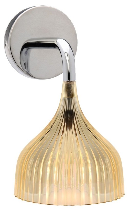 Aplica de perete Kartell E design Ferruccio Laviani  max 28W E14  d 13.5cm  galben transparent