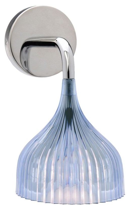 Aplica de perete Kartell E design Ferruccio Laviani  max 28W E14  d 13.5cm  albastru transparent