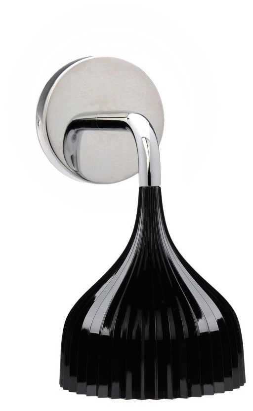 Aplica de perete Kartell E design Ferruccio Laviani  max 28W E14  d 13.5cm  negru mat