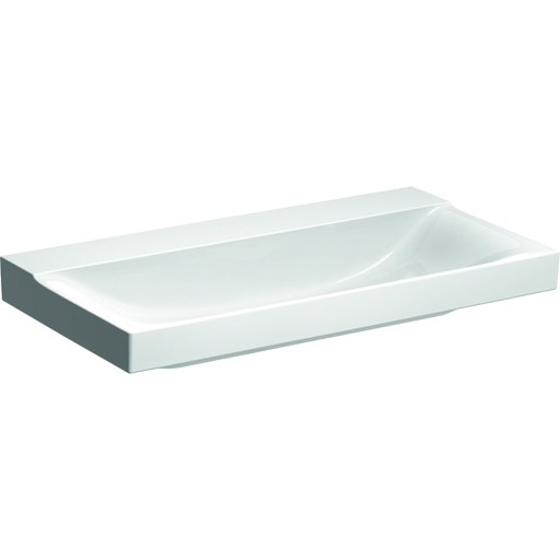 Lavoar Geberit Xeno2 90x48cm  fara orificiu baterie  fara preaplin  montare pe mobilier  KeraTect alb