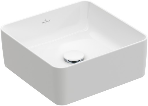 Lavoar tip bol Villeroy & Boch Collaro 38x38cm patrat  fara orificiu baterie  fara preaplin  alb