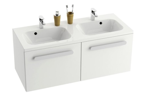Dulap baza pentru lavoar dublu Ravak Concept Chrome SDU 1200  120x49x47cm  alb