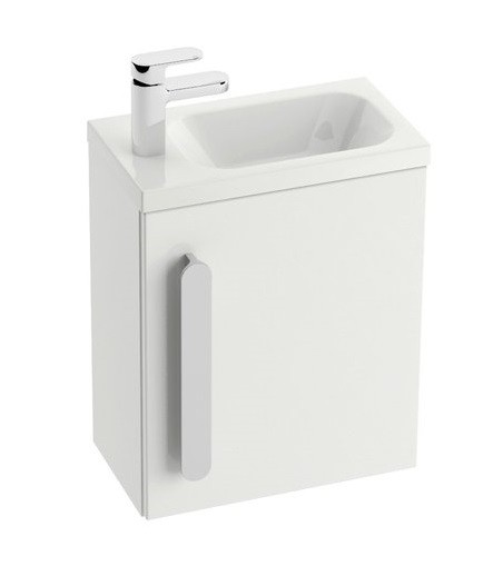 Corp dulap baza pentru lavoar asimetric Ravak Concept Chrome SD 400  40x22x50cm  alb