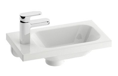 Lavoar asimetric Ravak Concept Chrome 40x22cm  stanga  montare pe mobilier  alb