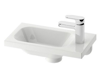 Lavoar asimetric Ravak Concept Chrome 40x22cm  dreapta  montare pe mobilier  alb