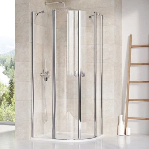 Cabina de dus semirotunda Ravak Concept Chrome CSKK4-80  80x80cm  crom lucios
