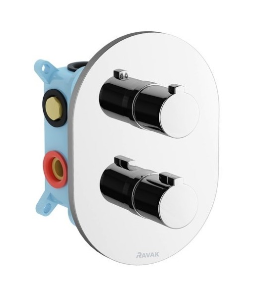 Baterie cada - dus termostatata Ravak Concept Chrome CR 067.00 cu montaj incastrat  necesita corp ingropat R-box multi