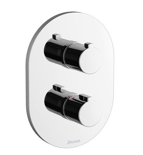 Baterie cada - dus termostatata Ravak Concept Chrome CR 063.00 cu montaj incastrat  corp ingropat inclus