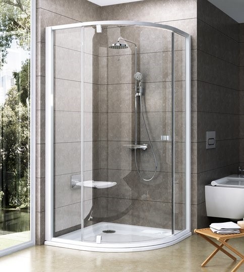 Cabina de dus semirotunda Ravak Pivot PSKK3 80x80cm  alb