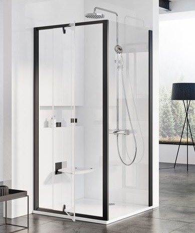 Perete lateral dus Ravak Pivot PPS 90cm  negru