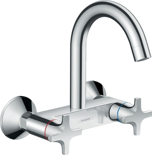 Baterie bucatarie Hansgrohe Logis M32 dubla-comanda  montare pe perete