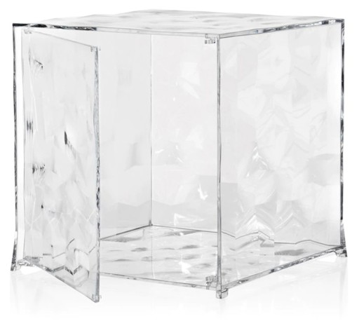 Etajera modulara cu usa Kartell Optic design Patrick Jouin  40x40x41cm  transparent