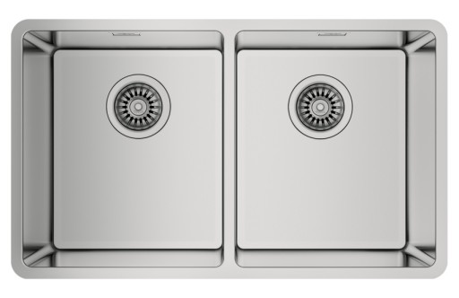 Chiuveta bucatarie Teka Be Linea RS15 2B 740 cu 2 cuve  montare sub blat  740x440cm  inox