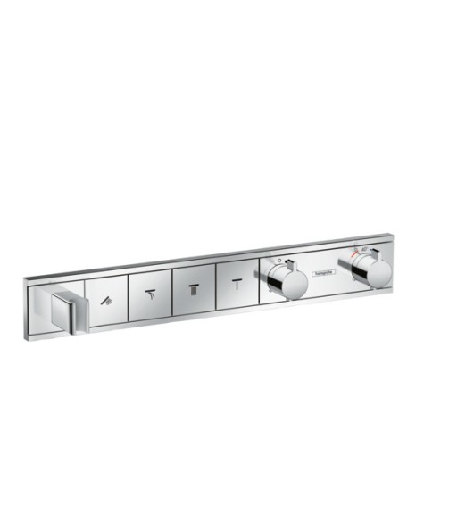 Baterie cada - dus termostatata Hansgrohe RainSelect cu 4 functii si agatatoare dus  montaj incastrat  necesita corp ingropat  crom
